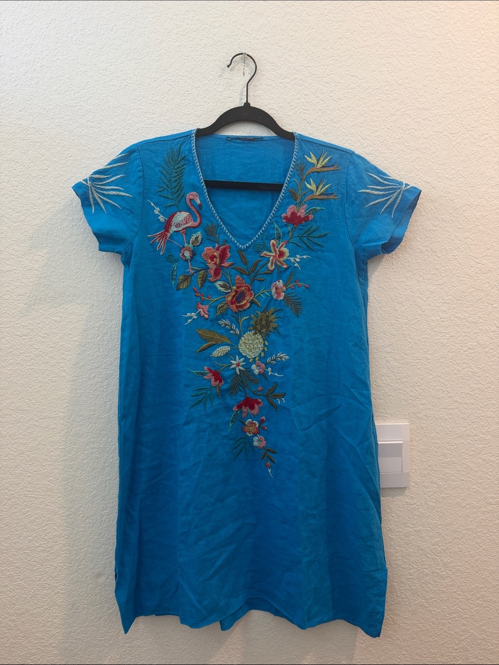 Johnny Was Nohea Linen Draped Tunic Dress - Picture 2 of 5